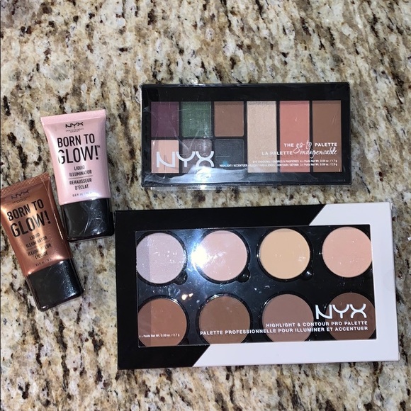 NYX 4 pc highlight contour & glow palettes shadow - Picture 1 of 4